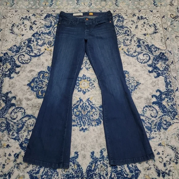 Anthropologie Pilcro And The Letterpress Stet Flare Jeans Dark Wash 28 - Picture 2 of 8